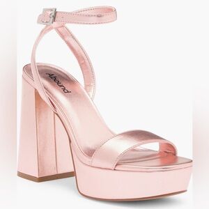 New.!Abound Monica Dress Metallic Pink Platform Heels Sz 7.5M Ankle Strap Lovely